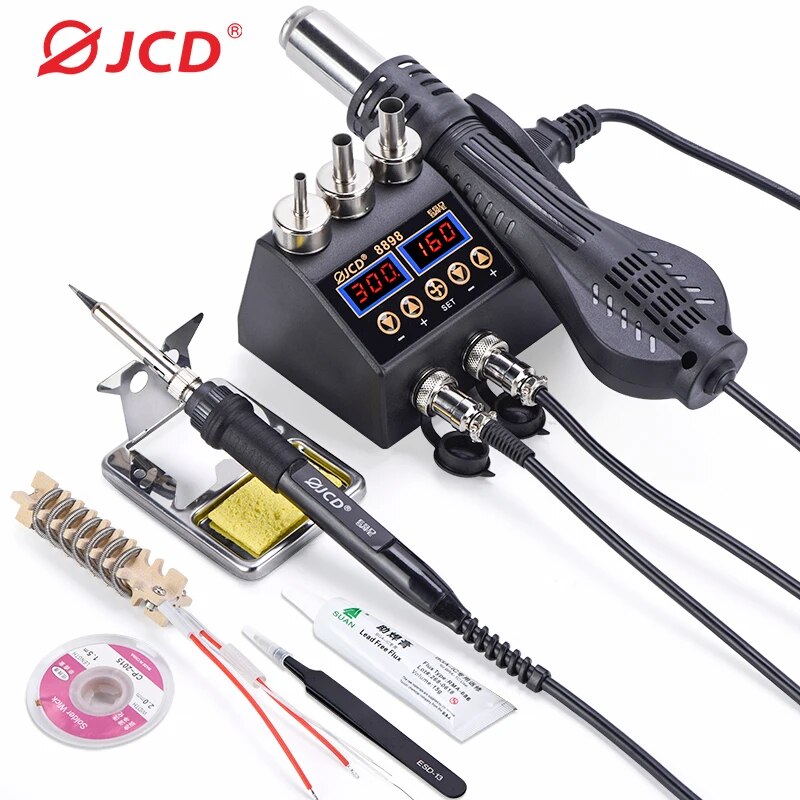 Smd Rework Station Hot Air Soldering 2 In 1 - JCD 8898 납땜 스테이션, 750W, 2