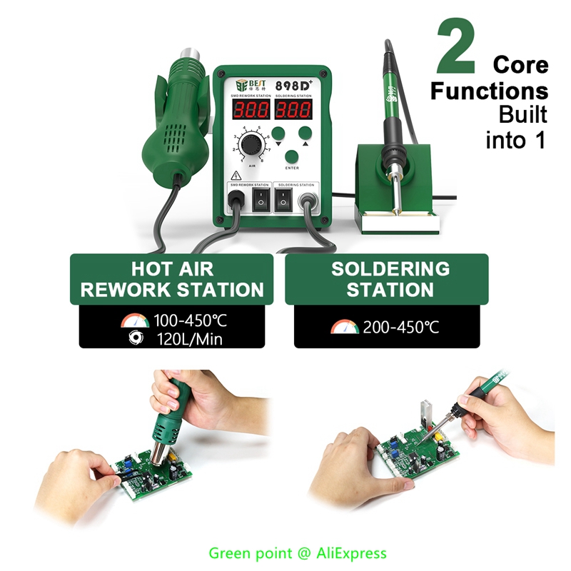 Smd Rework Station Hot Air Soldering 2 In 1 - BST-898D + LED 디스플레이 2 in