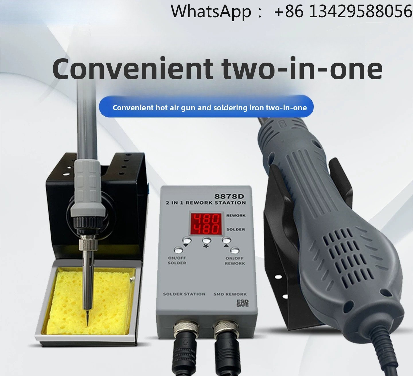 Smd Rework Station Hot Air Soldering 2 In 1 - 8878D 2-in-1 리워크 스테이션 – 750W