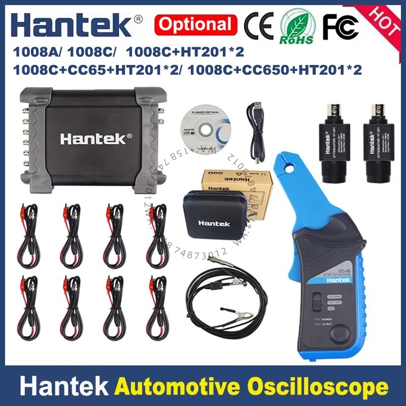 Automotive Diagnostic Oscilloscope 8 Channel - Hantek 1008c 자동차 진단기기 +HT201 HT25