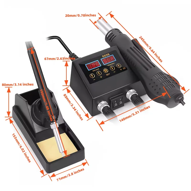 60W LED 디지털 디스플레이 열풍 납땜 인두 2 i - Smd Rework Station Hot Air Soldering 2 In 1 리뷰 및 가격