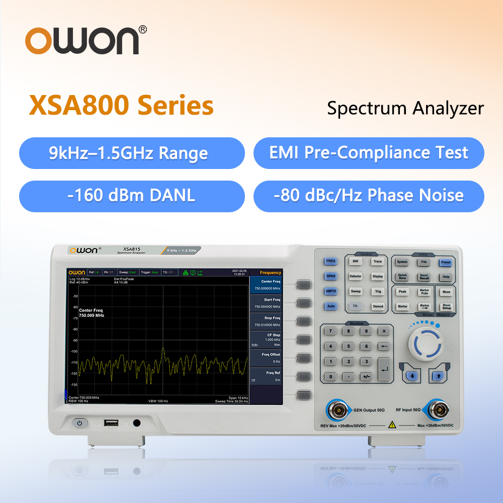 트래킹 발생기가 장착된 OWON 스펙트럼 분석기 XSA - Spectrum Analyzer Tracking Generator 1.5Ghz 리뷰 및 가격
